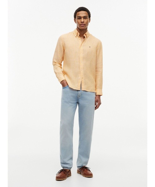 TOMMY HILFIGER(トミーヒルフィガー)の「ストライプ柄リネンボタンダウンシャツ(シャツ/ブラウス・メンズ・グレー/ブラウン/マルチ/その他1・SMALL/MEDIUM/LARGE/X-LARGE)」の21枚目の写真