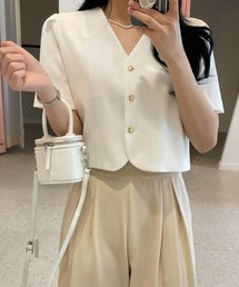 リボンタイ クロップドトップス