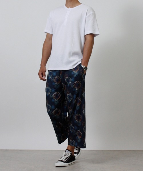 NYLAUS(ナイラス)の「【Nylaus】総柄 クロップド ストレッチパンツ 七分丈パンツ ルームウェア 部屋着 寝間着(その他パンツ・メンズ・ブラック系その他4/ブルー系その他2/ブルー系その他/ブラック系その他2/ブラック系その他・LL/M/L)」の7枚目の写真