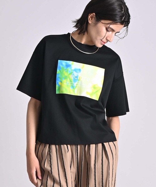 RAW FUDGE（ローファッジ）の「シルケット天竺フォトプリントTシャツ（Tシャツ/カットソー・レディース・ブラック/オフホワイト/チャコールグレー・M）」の10枚目の写真