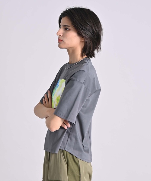 RAW FUDGE（ローファッジ）の「シルケット天竺フォトプリントTシャツ（Tシャツ/カットソー・レディース・ブラック/オフホワイト/チャコールグレー・M）」の14枚目の写真