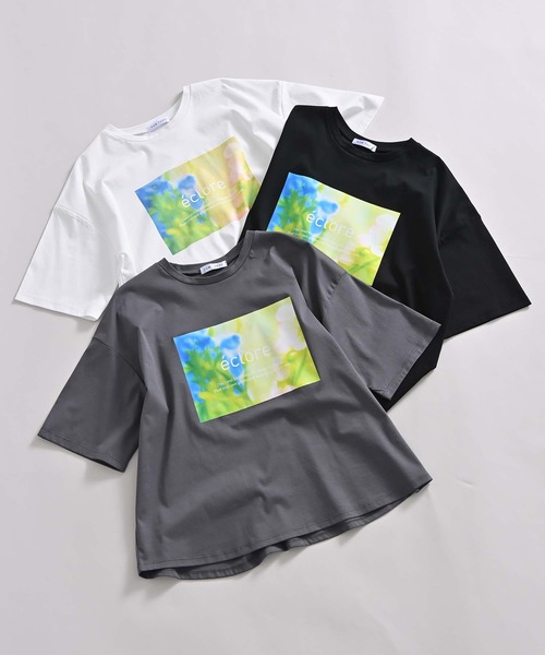 RAW FUDGE（ローファッジ）の「シルケット天竺フォトプリントTシャツ（Tシャツ/カットソー・レディース・ブラック/オフホワイト/チャコールグレー・M）」の4枚目の写真