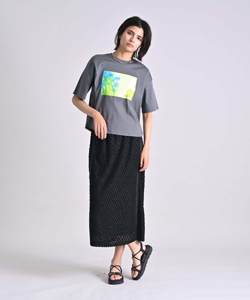 RAW FUDGE（ローファッジ）の「シルケット天竺フォトプリントTシャツ（Tシャツ/カットソー・レディース・ブラック/オフホワイト/チャコールグレー・M）」の16枚目の写真