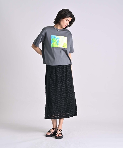 RAW FUDGE（ローファッジ）の「シルケット天竺フォトプリントTシャツ（Tシャツ/カットソー・レディース・ブラック/オフホワイト/チャコールグレー・M）」の17枚目の写真