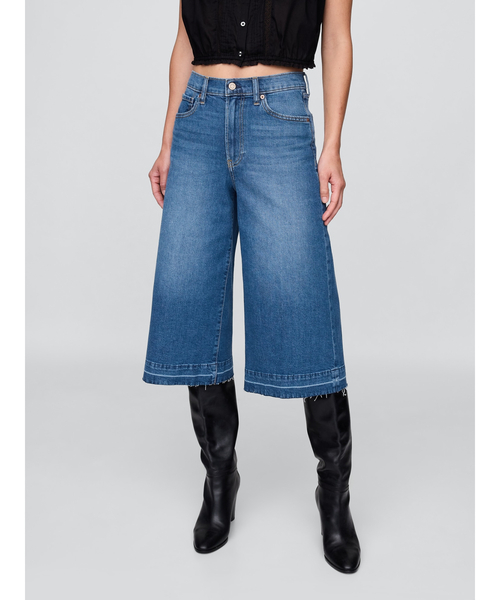 GAP(ギャップ)の「ハイライズ キュロットデニム(デニムパンツ・レディース・インディゴブルー・23/24/25/27/29/30/26/28)」の4枚目の写真