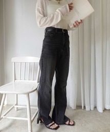 CORNERS | デニムスリムストレートスリットパンツ(デニムパンツ)