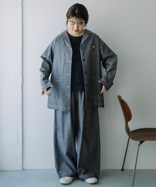 POU DOU DOU(プードゥドゥ)の「セーラーカラーシャツジャケット(その他アウター・レディース・ラベンダー/ブルー系その他/キナリ・3)」の11枚目の写真