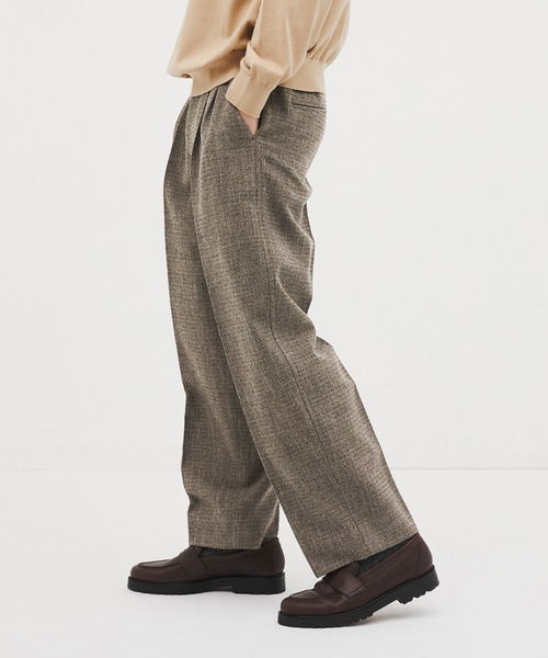 CITY TOKYO tweedトラウザーズ　ネイビー3　studious CITY TOKYO/シティートーキョー】Giolica tweed ﾄﾗｳｻﾞｰｽﾞ（スラックス