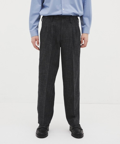 CITY TOKYO tweedトラウザーズ　ネイビー3　studious CITY TOKYO/シティートーキョー】Giolica tweed ﾄﾗｳｻﾞｰｽﾞ（スラックス