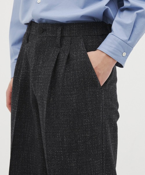 CITY TOKYO tweedトラウザーズ　ネイビー3　studious CITY TOKYO/シティートーキョー】Giolica tweed ﾄﾗｳｻﾞｰｽﾞ（スラックス