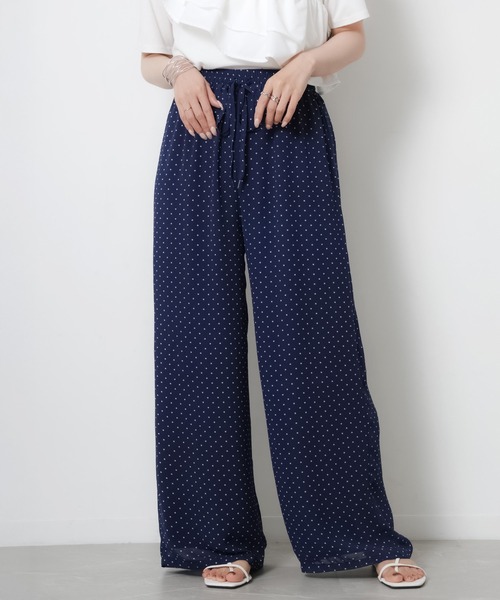セール】ドット柄シアーイージーパンツ（その他パンツ）｜Riberry