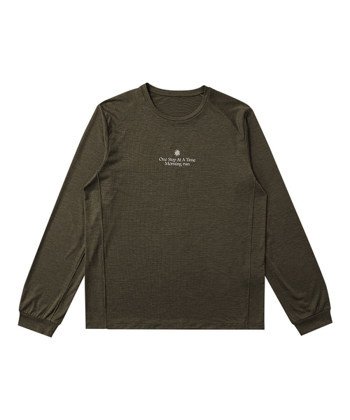 BUTTON SEOUL（ボタンソウル）の「エアロテック超軽量モーニングランロングスリーブ (6 COLOR)（Tシャツ/カットソー・メンズ・オリーブ/ブラック/ダークブラウン/オレンジ/パープル/レモンイエロー・SMALL/MEDIUM/LARGE/X-LARGE）」の3枚目の写真
