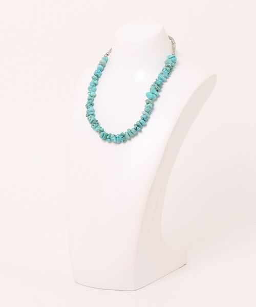 Indian Jewelry（インディアンジュエリー）の「THEATER シアター ターコイズストーンシルバーフックネックレス 45cm Made in USA（ネックレス・レディース・ターコイズブルー・FREE）」の2枚目の写真