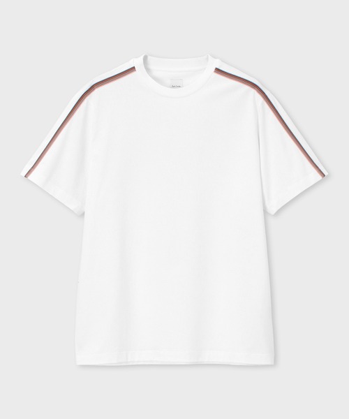 Paul Smith(ポールスミス)の「シグネチャーストライプテープ 半袖Tシャツ / 163503 607Z(Tシャツ/カットソー・メンズ・ダークグレー/ホワイト・SMALL/XX-LARGE/X-LARGE/LARGE/MEDIUM)」の1枚目の写真