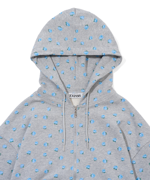 YOUHEE（ユヒ）の「FLOWER PATTERN HOOD ZIP-UP_MELANGE GREY（パーカー・レディース・その他・FREE）」の8枚目の写真