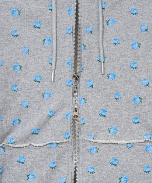 YOUHEE（ユヒ）の「FLOWER PATTERN HOOD ZIP-UP_MELANGE GREY（パーカー・レディース・その他・FREE）」の7枚目の写真