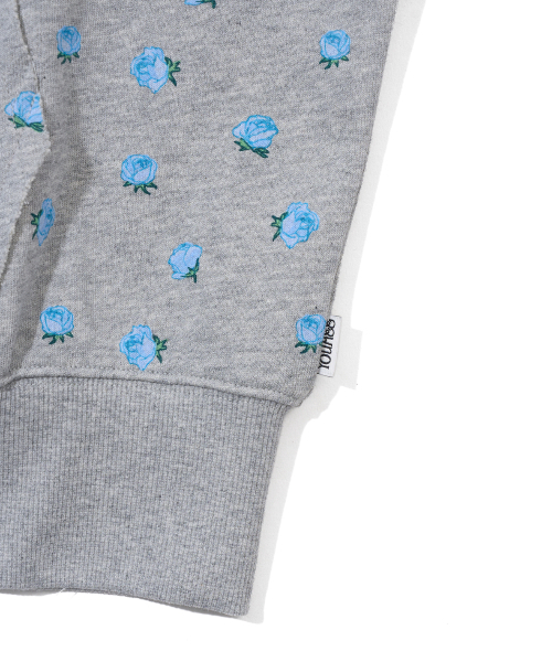 YOUHEE（ユヒ）の「FLOWER PATTERN HOOD ZIP-UP_MELANGE GREY（パーカー・レディース・その他・FREE）」の6枚目の写真