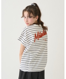 pom ponette junior | 【130cmあり】バックロゴボーダーTシャツ(Tシャツ/カットソー)