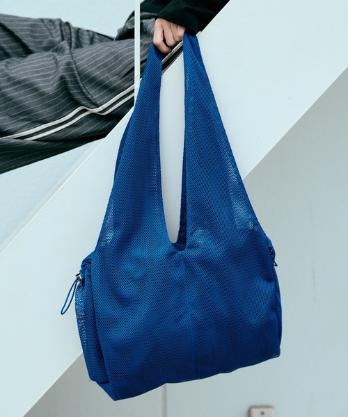 cii(シー)の「【UNISEX】Layered Mesh Bag / レイヤードメッシュバッグ(トートバッグ・メンズ・ライトグレー/ベージュ/ブラック/ブルー・FREE)」の4枚目の写真