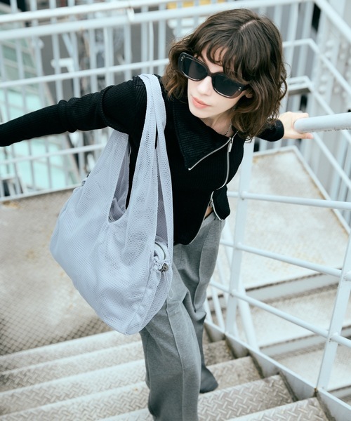 cii(シー)の「【UNISEX】Layered Mesh Bag / レイヤードメッシュバッグ(トートバッグ・メンズ・ライトグレー/ベージュ/ブラック/ブルー・FREE)」の14枚目の写真