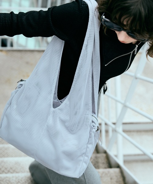 cii(シー)の「【UNISEX】Layered Mesh Bag / レイヤードメッシュバッグ(トートバッグ・メンズ・ライトグレー/ベージュ/ブラック/ブルー・FREE)」の15枚目の写真