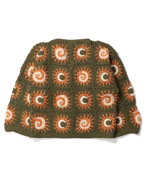 MacMahon Knitting Mills(マクマホン ニッティング ミルズ)の「MacMahon Knitting Mills Moon Sun Cardigan マクマホンニッティングミルズ ムーンアンドサンカーディガン(カーディガン/ボレロ・メンズ・オリーブ・FREE)」の2枚目の写真