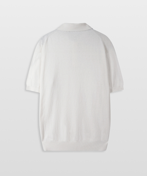 MANNERGRAM(マナーグラム)の「ヌーヴェルファイン カシミヤコットン ポロ 半袖ニット アイボリー(ニット/セーター・メンズ・その他・MEDIUM/LARGE/X-LARGE/XX-LARGE)」の5枚目の写真