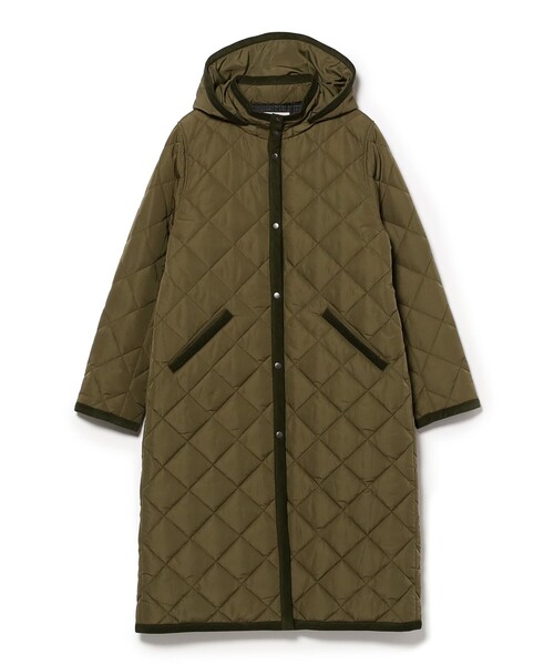 BEAMS HEART（ビームスハート）の「フード キルティング コート（その他アウター・レディース・オリーブ/ベージュ/ネイビー・MEDIUM/LARGE/SMALL）」の3枚目の写真