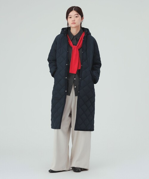 BEAMS HEART（ビームスハート）の「フード キルティング コート（その他アウター・レディース・オリーブ/ベージュ/ネイビー・MEDIUM/LARGE/SMALL）」の4枚目の写真