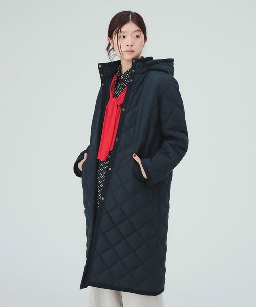 BEAMS HEART（ビームスハート）の「フード キルティング コート（その他アウター・レディース・オリーブ/ベージュ/ネイビー・MEDIUM/LARGE/SMALL）」の19枚目の写真