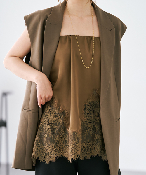 plage（プラージュ）の「Lace 2way スカート（スカート・レディース・ホワイト/キャメル・FREE）」の2枚目の写真