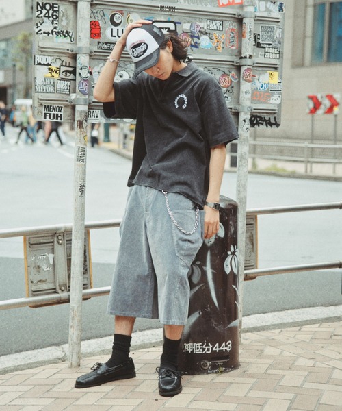 RAGEBLUE(レイジブルー)の「Pigment Circle Logo Polo Shirt/ピグメント加工サークルロゴポロシャツ(ポロシャツ・メンズ・レッド/ライトグレー/グレー・LARGE/MEDIUM)」の13枚目の写真