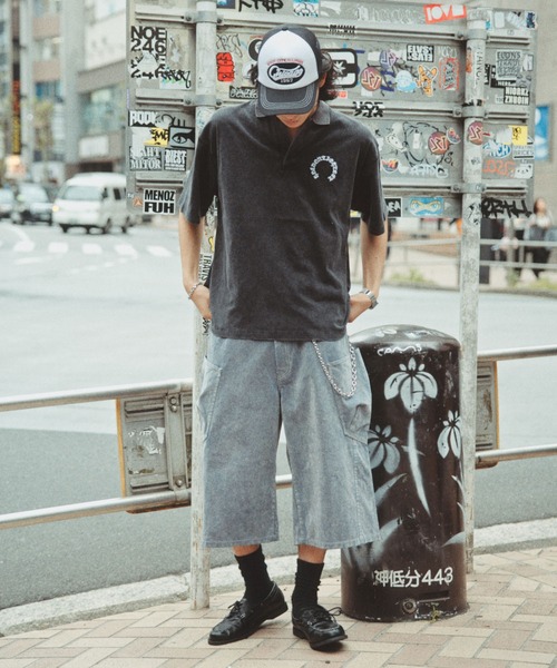 RAGEBLUE(レイジブルー)の「Pigment Circle Logo Polo Shirt/ピグメント加工サークルロゴポロシャツ(ポロシャツ・メンズ・レッド/ライトグレー/グレー・LARGE/MEDIUM)」の15枚目の写真