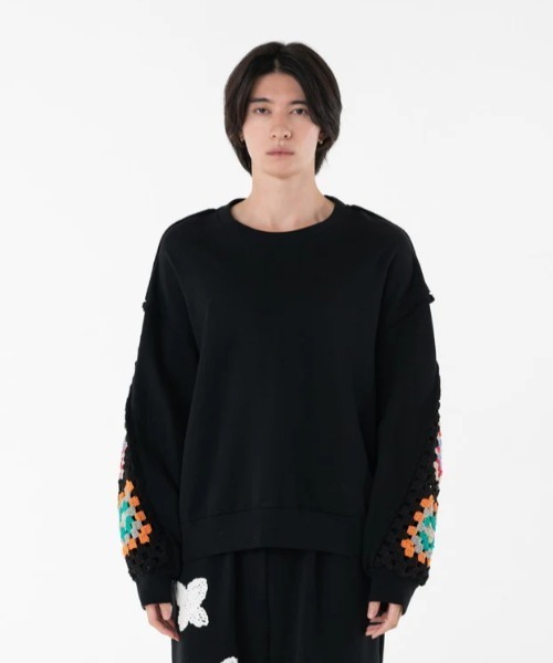 DISCOVERED(ディスカバード)の「DISCOVERED CROCHET SLEEVE SWEAT(スウェット・メンズ・グレー/ブラック・3/1)」の10枚目の写真