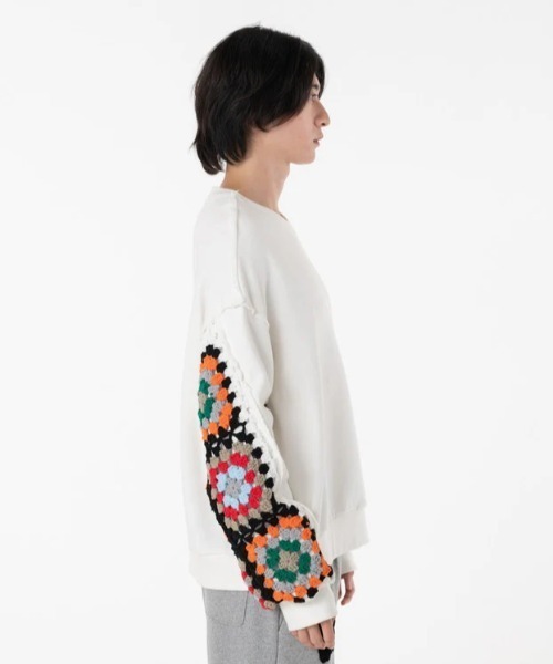 DISCOVERED(ディスカバード)の「DISCOVERED CROCHET SLEEVE SWEAT(スウェット・メンズ・グレー/ブラック・3/1)」の5枚目の写真