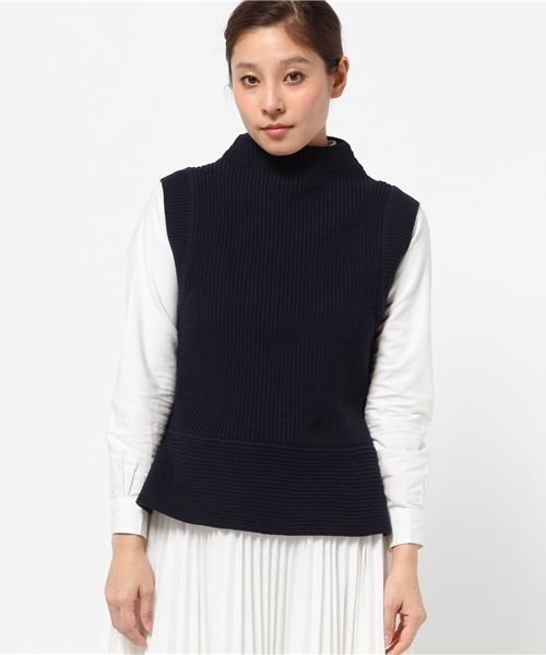 SACRA（サクラ）の「【SACRA】 FARCE YARN KNIT（ニット/セーター・レディース・ホワイト/ネイビー・0）」の2枚目の写真