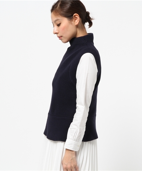 SACRA（サクラ）の「【SACRA】 FARCE YARN KNIT（ニット/セーター・レディース・ホワイト/ネイビー・0）」の4枚目の写真