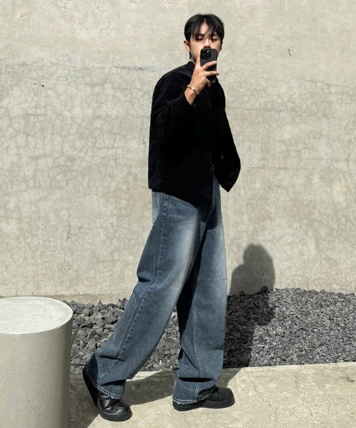 NOWLE(ノウル)の「【NOWLE】ヴィンテージライク ルーズフィットデニム / 90s バギーシルエット パンツ(デニムパンツ・メンズ・インディゴブルー・MEDIUM/LARGE/X-LARGE/SMALL)」の8枚目の写真