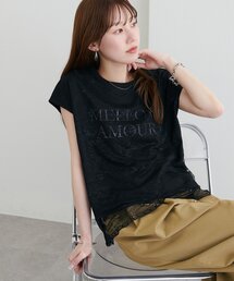 レースレイヤードロゴTシャツ