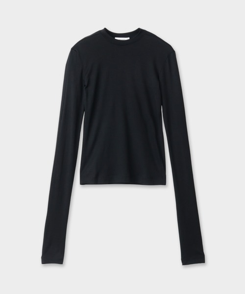 CINOH(チノ)の「SUPER160S WOOL JERSEY CREW NECK LONG SLEEVE(Tシャツ/カットソー・レディース・ブラック/サックスブルー・38)」の5枚目の写真