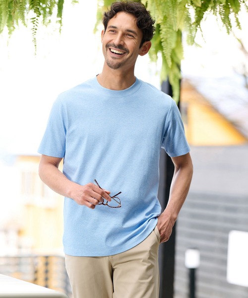 DoCLASSE( ドゥクラッセ)の「クルーネック半袖・ドゥクラッセT(Tシャツ/カットソー・メンズ・ブルー系その他/杢グレー/グレー×サックスブルー/ピンク系その他/ベージュ系その他/モカ/ブルー系その他2/ライトピンク/ピンク/セージグリーン/グレー系その他/ブラック×グレー/グリーン/ホワイト×グレー/グレー/ダークグリーン/インディゴブルー/ヘザーチャコール/サックスブルー/オレンジ/ベージュ/ホワイト/その他/ダークネイビー/ブラック/ブルー系/ネイビー×ホワイト/ホワイト×ライトグレー/レッド/ネイビー/ライトグレー・S/L/XXL/M/XL/LL/3L)」の21枚目の写真