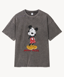 VTWO（ブイツー）の「ヴィンテージウォッシングシャイニング_ミッキー_ Tシャツ (GRAY)（Tシャツ/カットソー）」