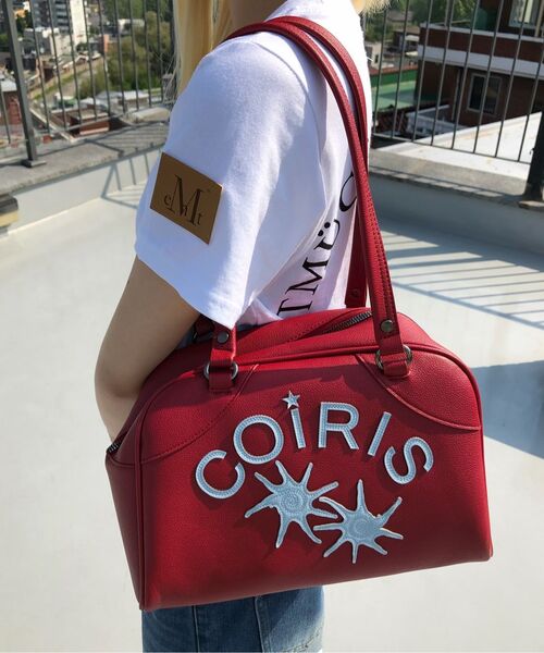 COIRIS(コイリス)の「ロディックレザーパッチワークボウリングバッグ (2カラー)(ショルダーバッグ・レディース・ブラック/レッド・FREE)」の16枚目の写真