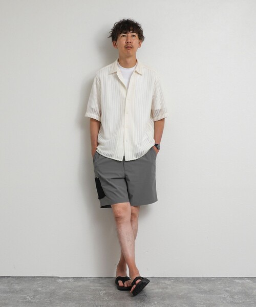 NOLLEY’S(ノーリーズ)の「レースワンナップカラー 半袖ニットシャツ 26SS(シャツ/ブラウス・メンズ・ホワイト系その他/アイボリー・L/M)」の6枚目の写真