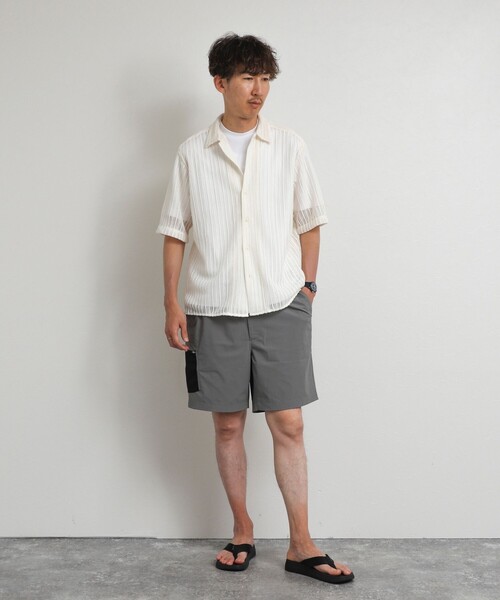 NOLLEY’S(ノーリーズ)の「レースワンナップカラー 半袖ニットシャツ 26SS(シャツ/ブラウス・メンズ・ホワイト系その他/アイボリー・L/M)」の7枚目の写真