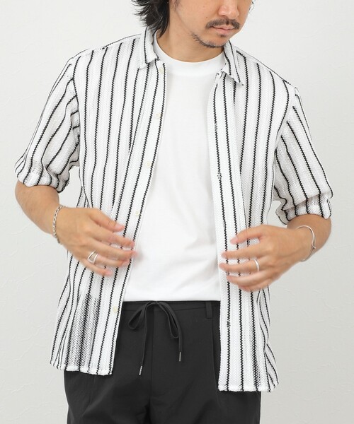 NOLLEY’S(ノーリーズ)の「レースワンナップカラー 半袖ニットシャツ 26SS(シャツ/ブラウス・メンズ・ホワイト系その他/アイボリー・L/M)」の10枚目の写真