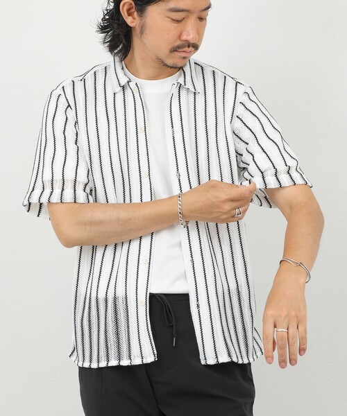 NOLLEY’S(ノーリーズ)の「レースワンナップカラー 半袖ニットシャツ 26SS(シャツ/ブラウス・メンズ・ホワイト系その他/アイボリー・L/M)」の11枚目の写真