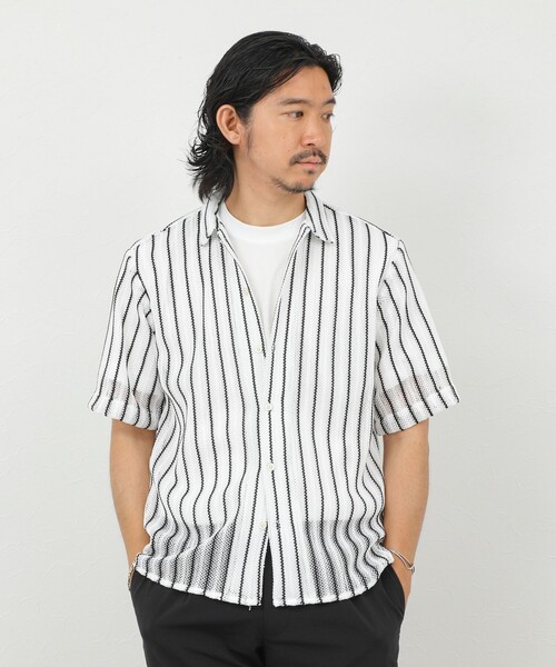 NOLLEY’S(ノーリーズ)の「レースワンナップカラー 半袖ニットシャツ 26SS(シャツ/ブラウス・メンズ・ホワイト系その他/アイボリー・L/M)」の14枚目の写真