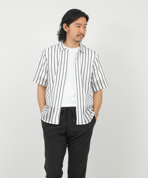NOLLEY’S(ノーリーズ)の「レースワンナップカラー 半袖ニットシャツ 26SS(シャツ/ブラウス・メンズ・ホワイト系その他/アイボリー・L/M)」の15枚目の写真