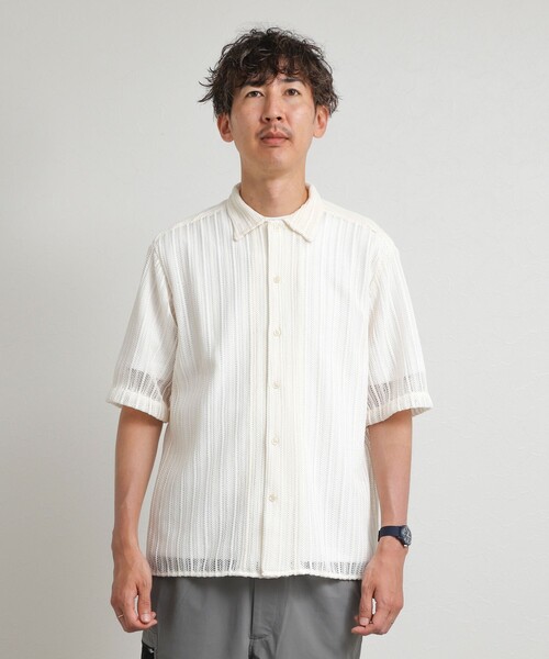 NOLLEY’S(ノーリーズ)の「レースワンナップカラー 半袖ニットシャツ 26SS(シャツ/ブラウス・メンズ・ホワイト系その他/アイボリー・L/M)」の20枚目の写真